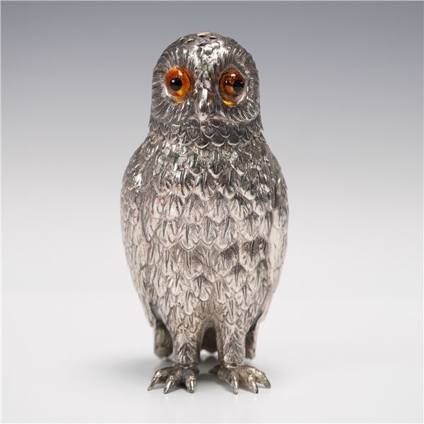Silver-Plated Owl Form Muffineer by Corbell & Co.