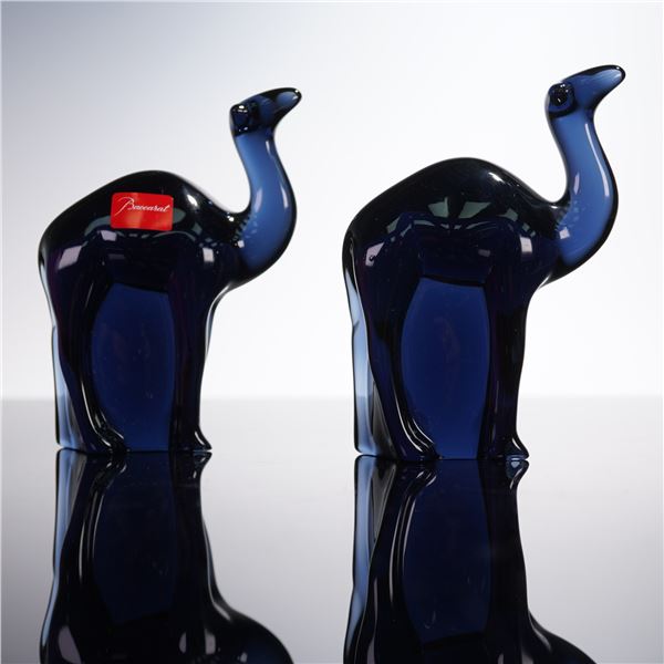 Baccarat Cobalt Blue Crystal Camels by Loet with Box
