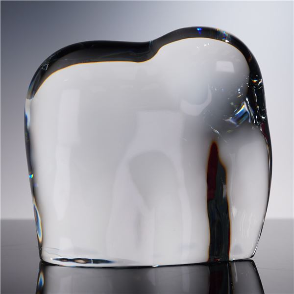 Baccarat Crystal Elephant Figurine with Red Box