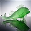Image 1 : Baccarat Crystal Carpe Koi Fish Sculpture, Chartreuse with Box
