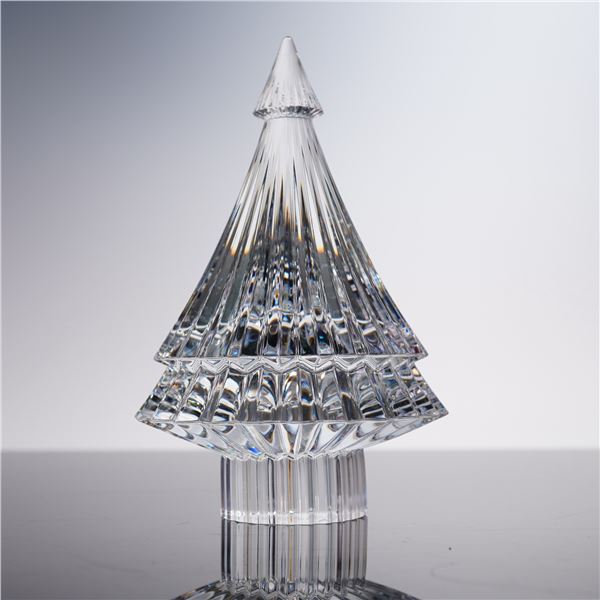 Baccarat Clear Crystal Tree Sculpture Signed Mathias with Box