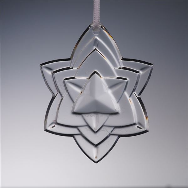 Baccarat Clear Crystal Round Star Baccarat Clear Crystal Ornament with Box