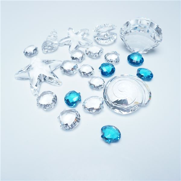 21pc Swarovski Crystal Seashells and Starfish