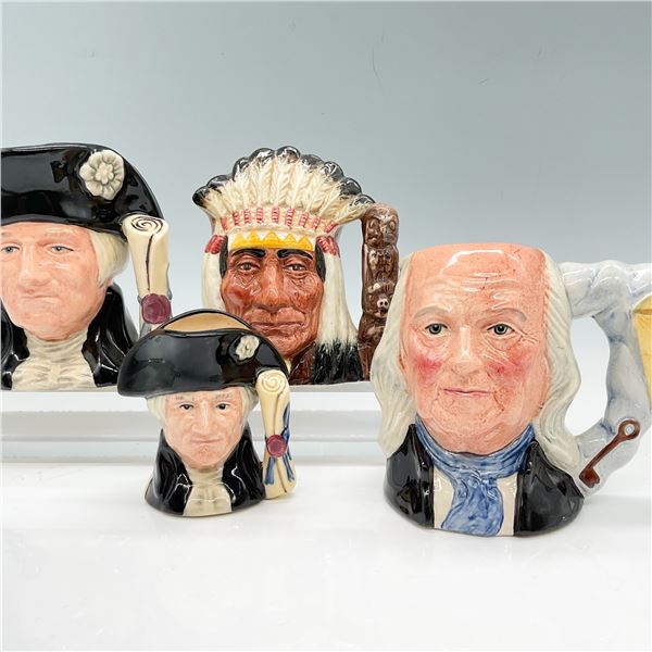 4pc Royal Doulton Character Jugs, George Washington & More