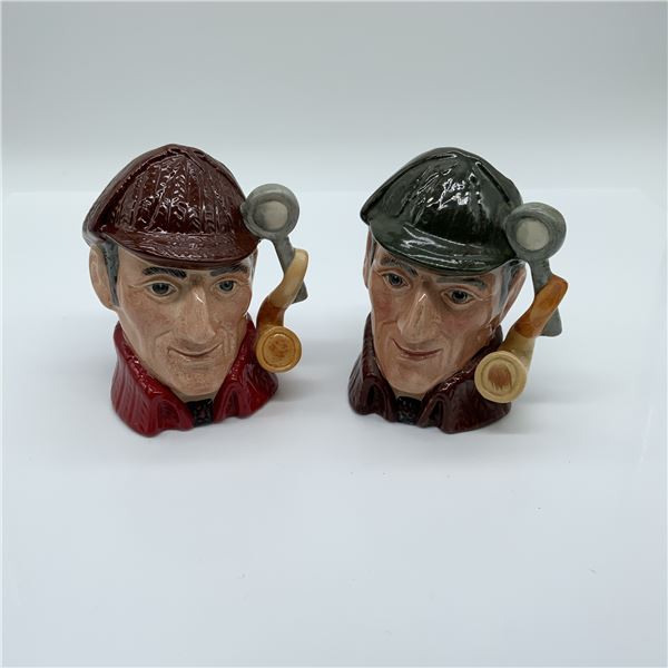 2pc Royal Doulton Small Character Jugs, The Sleuth