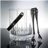 Image 1 : Cut Glass Ice Bucket with Metal Tongs