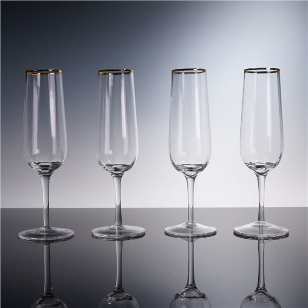 4pc Champagne Flutes, Martha Stewart Collection