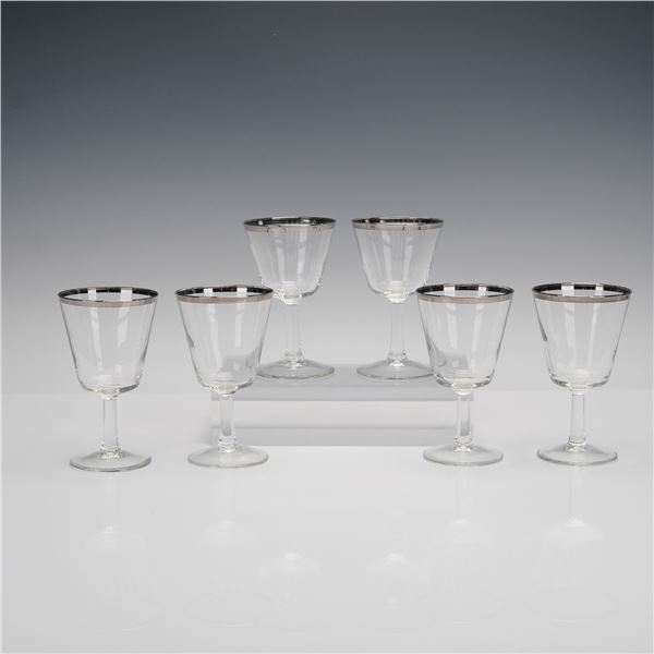 6pc Wine Glasses with Trim, Made in France