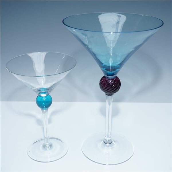 Pair of Union Street Glass and Other Martini Glasses