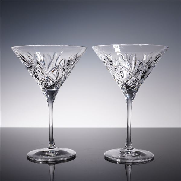 2pc Waterford Crystal Martini Glasses