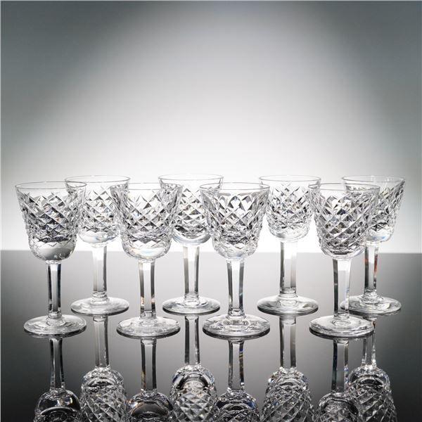 8pc Waterford Crystal Liqueur Cordial Glasses, Alana