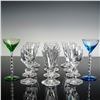 Image 1 : 14pc Vintage Mixed Stemware Set with Colored Twist Stems