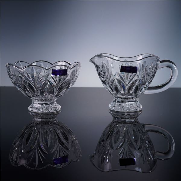 2pc Marquis by Waterford Crystal Creamer and Sugar Set, Canterbury Pattern