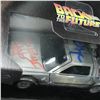 Image 2 : CHRISTOPHER LLOYD AND MICHAEL J FOX SIGNED 'THE MACHINE' DIE CAST CAR WWOC COA