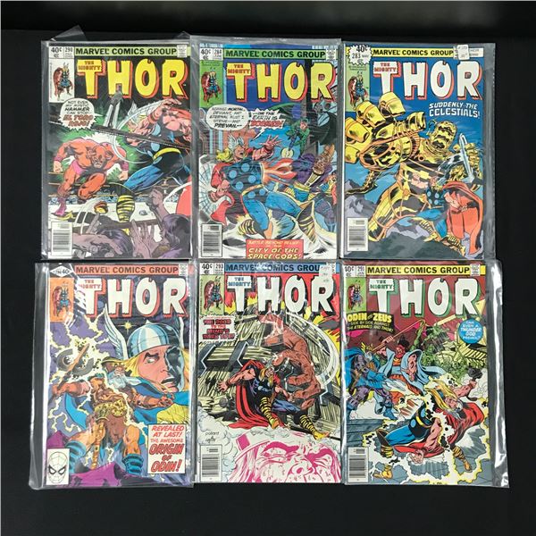 LOT OF 6 MIGHTY THOR COMICS - MARVEL