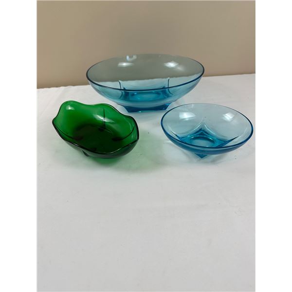 Coloured Glass Dishes Lot