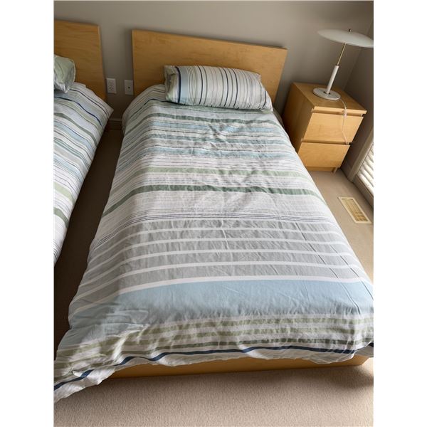 Twin bed mattress, and bed