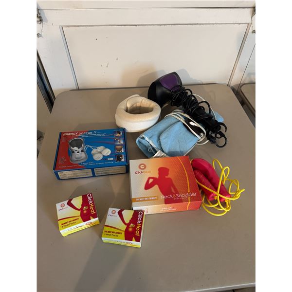 Click heat, massager and other items
