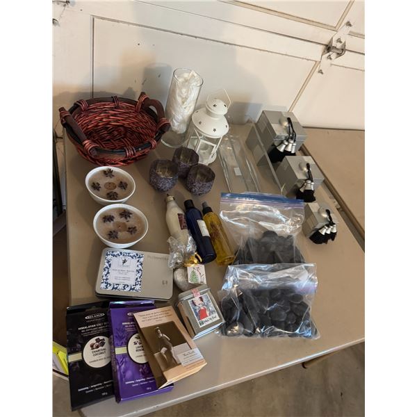 Decor, Himalayan salt, scrubs bath, oils, etc.