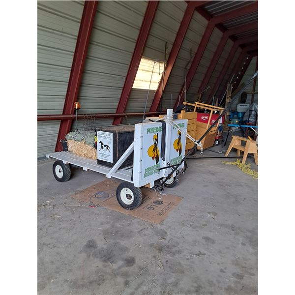 Mini Horse Club Wagon 7FT L x 4FT W x 54" T - Comes With Mounted Black Box, Haybale Seat With Blanke