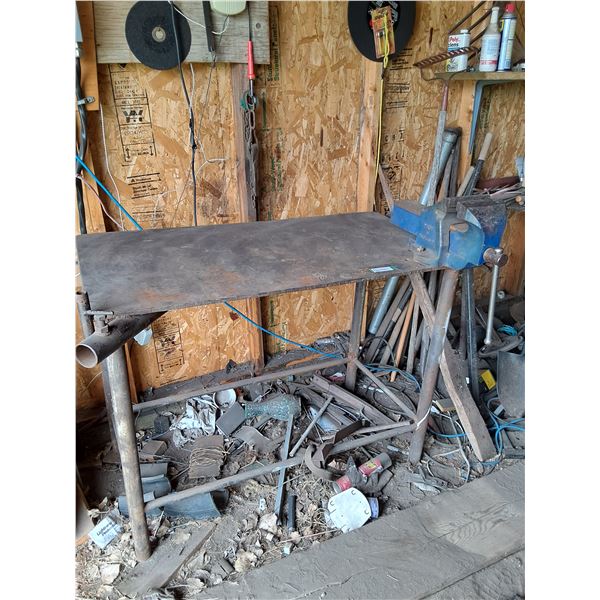 Custom Metal Shop Bench w/Vice - 48" x 40" x 24"