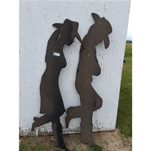 Country Couple Shadow Decor - 6ft Tall