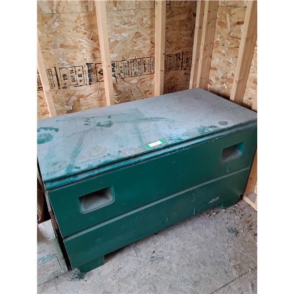 Green Metal Storage Box w/Contents - 48" Long x 24" Wide x 28"Tall