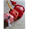 Image 4 : Gasoline Jerry Cans & Funnel - (1) Five Gallon & (2) 2.5 Gallon