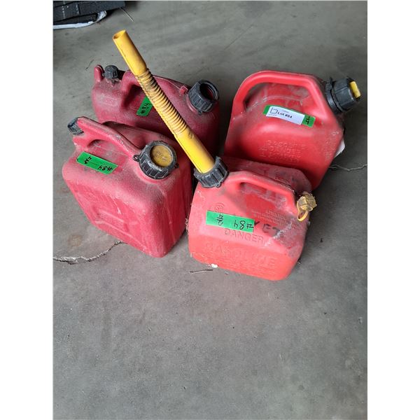 (4) Gasoline Jerry Cans - One Gallon