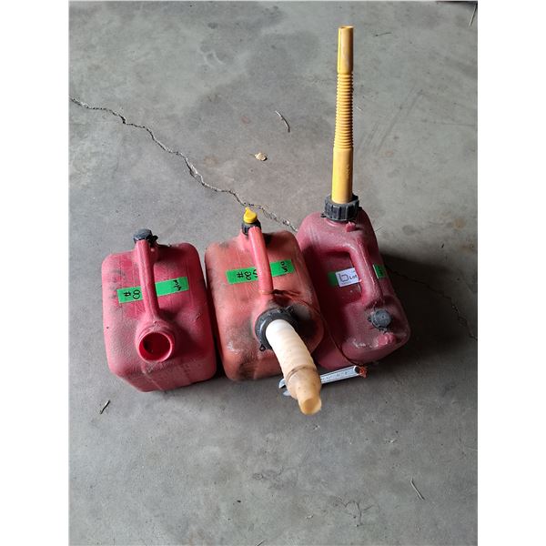 (3) Gasoline Jerry Cans - One Gallon