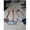 Image 1 : (4) Shovels: Snow, Grain, Square Mouth