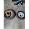 Image 1 : Trailer Tire (175/80 R13) Goodyear & Firestone Vintage Wood & Metal Rim (15" RIM)