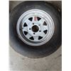 Image 5 : Trailer Tire (175/80 R13) Goodyear & Firestone Vintage Wood & Metal Rim (15" RIM)