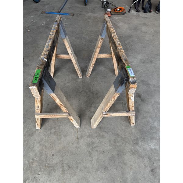 (2) Wooden Saw Horses