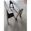 Image 3 : (2) Wooden Sawhorses - One Has Wheels