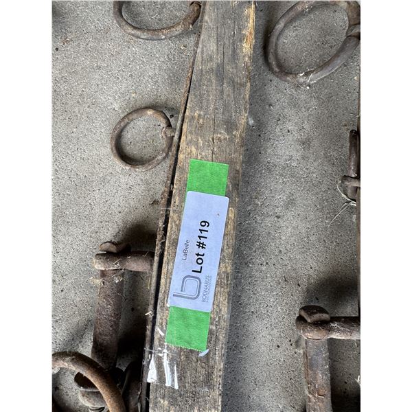 (4) Antique Wood & Metal Yoke Plow Hames