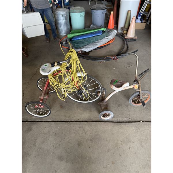 (2) Vintage Tricycles & Rope