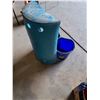Image 3 : (2) Feed Pails, Dust pan & Half a Blue Barrel