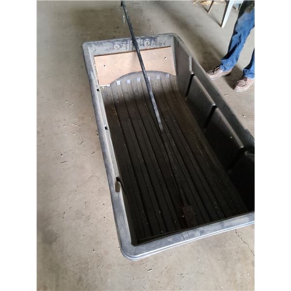 Hard Plastic Sleigh - 6FtL X 36"W x 15" T - Pole length: 8Ft