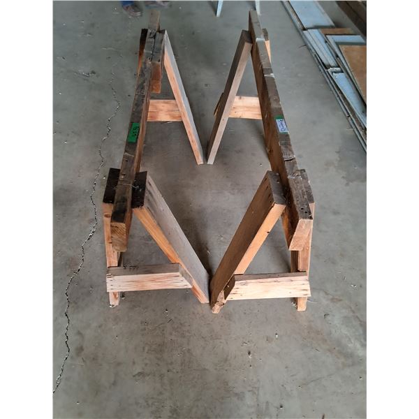 (2) Wooden Saw Horses
