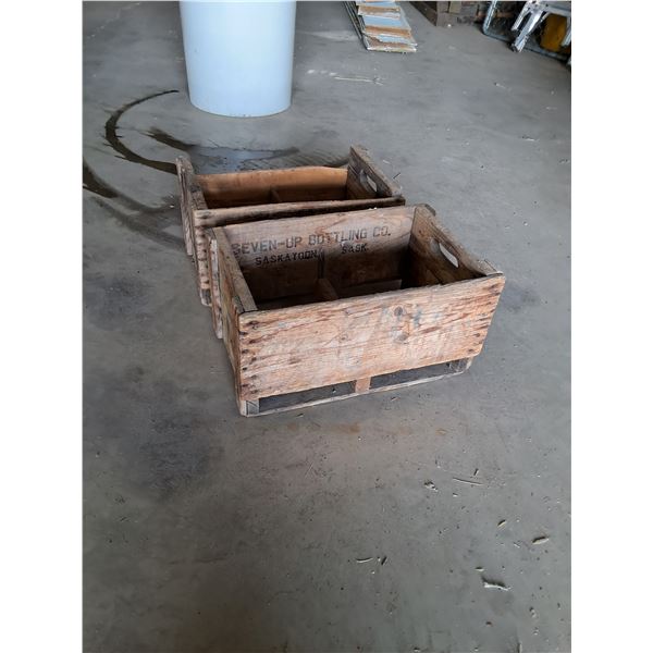 (2) Vintage Wooden 7Up Crates