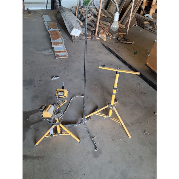 (2) Work Halogen Lights - May Need Bulbs & Custom Built Light Stand - As Is