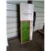 Image 1 : Antique Wood Door - 28" x 74.5" & Green Plexi Glass Cupboard Door - 21" x 46"