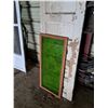 Image 2 : Antique Wood Door - 28" x 74.5" & Green Plexi Glass Cupboard Door - 21" x 46"