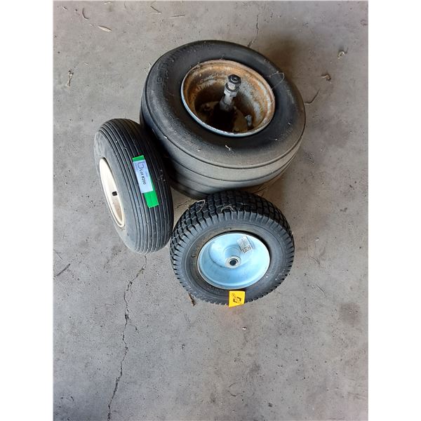 (3) Yard/Trailer Tires: Assorted, Sizes in Pictures