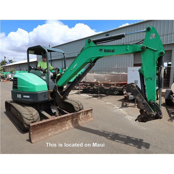 (925885) 2016 Bobcat Model E45 Mini Excavator (Starts & Runs - See Video)
