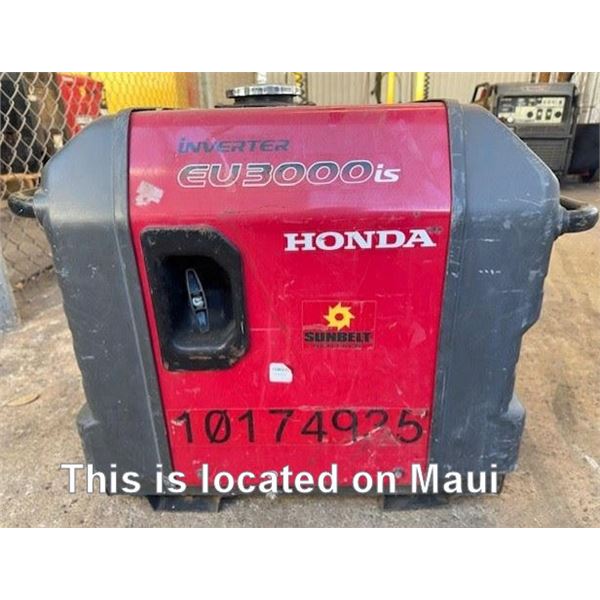(10174935) 2019 Honda Model EU3000is1a Inverter Generator (Starts & Runs - See Video)