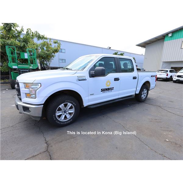 (943811) 2016 Ford F150 Pickup Truck, Gas, 4WD, Lic. 836MDM, 99330 Miles (Needs Repair)
