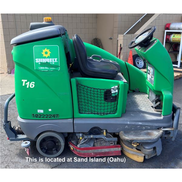 (10222247) Tennant Model T16 Ride-On Sweeper (Works - See Video)