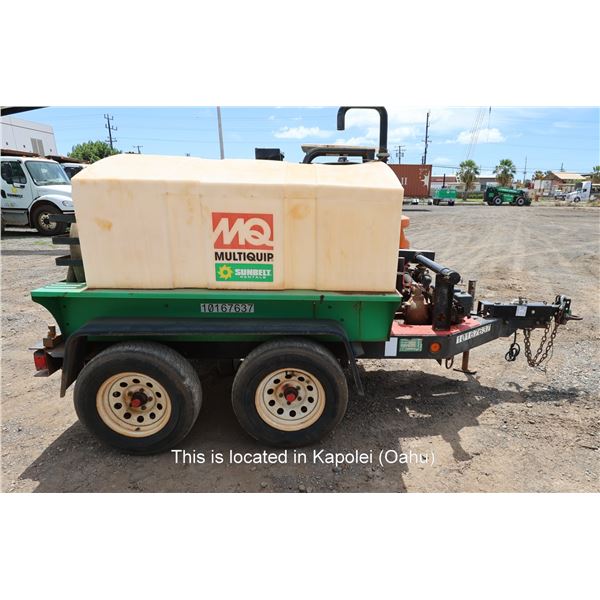 (10167637) Multiquip WT5CSG Water Trailer, 500 Gal w/ Pump (Starts & Runs - See Video)